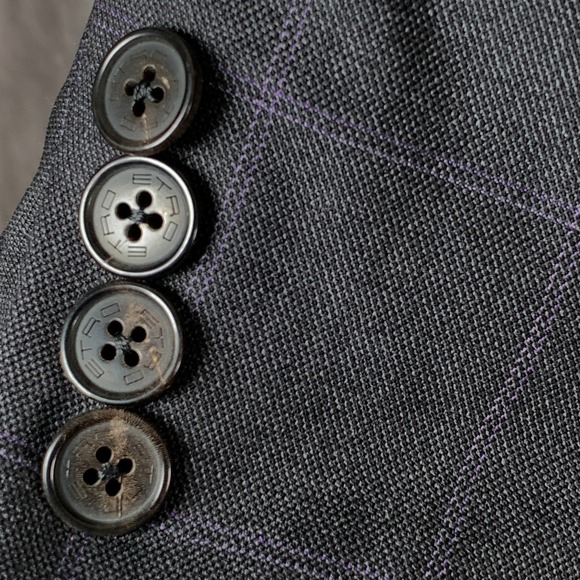 Etro Milano Blazer Jacket Men 44R Gray Windowpane Wool - Picture 4 of 16